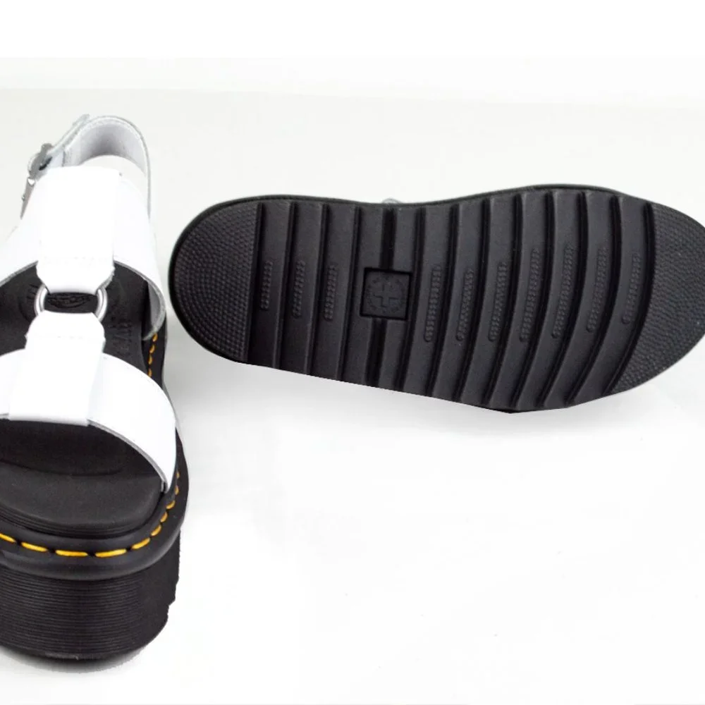 Dr. Martens Francis White Leather Strap Platform Sandal